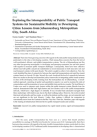 Exploring the interoperability of public transport systems for sustainable mobility in developing cities : lessons from Johannesburg Metropolitan City, South Africa