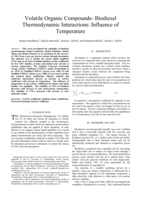 Volatile organic compounds- biodiesel thermodynamic interactions: influence of temperature