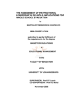 The assessment of instructional leadership in schools: implications for whole school evaluation