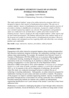 Exploring students’ usage of an online Interactive program