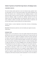 Students’ experiences of social work supervision in a developing country
