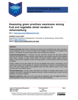 Assessing green practices awareness among  fruit and vegetable street vendors in  Johannesburg