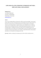 Using role-playing exercises to promote soft skill (pervasive skill) development