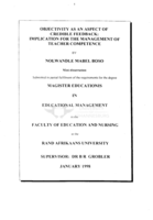Objectivity as an aspect of credible feedback : implication for the management of teacher competence