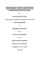 Pressure drop during condensation inside smooth, helical micro-fin, and herringbone micro-fin tubest
