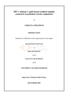 HIV-1 subtype C gp41-based synthetic peptide constructs as potential vaccine components