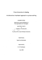 From correction to healing : an alternative treatment approach in a prison setting