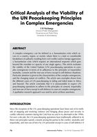 Critical analysis of the viability of the UN peacekeeping principles in complex emergencies