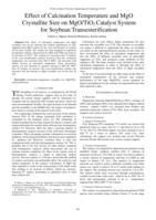 Effect of calcination temperature and MgO crystallite size on MgO/TiO2 catalyst system for soybean transesterification