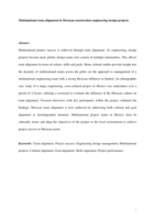 Multinational team alignment in Mexican construction engineering design projects