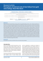 Perceptions of external costs of dust fallout from gold mine tailings : West Wits basin