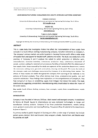 Lean manufacturing challenges in a South African clothing company