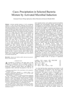 Caco3 precipitation in selected bacteria mixture by activated microbial induction