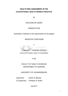 Health risk assessment in the occupational health nurse’s practice