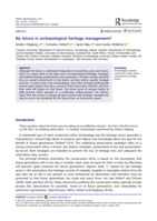 No future in archaeological heritage management?