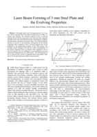 Laser beam forming of 3 mm steel plate and the evolving properties