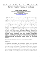 E-information seeking behaviour of youths in a pre-service teacher training by distance