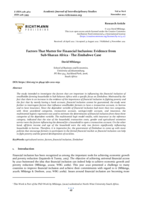 Factors that matter for financial inclusion: Evidence from Sub-Sharan Africa - The Zimbabwe case