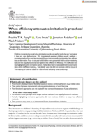When efficiency attenuates imitation in preschool children