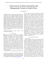 A discussion on waste generation and management trends in South Africa