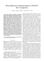 Wear behaviour characterization of ti6al4vb4c composites