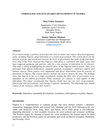 Federalism and sustainable development in Nigeria