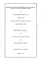 Problems of language and pedagogy in the teaching of English at a rural independent school