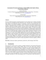Assessment of current and future critical skills in the South African Construction Industry