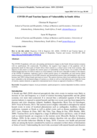 COVID-19 and tourism spaces of vulnerability in South Africa
