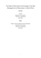 The role of information technology in the risk management of businesses in South Africa