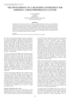The development of a measuring instrument for assessing a high performance culture.