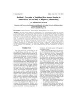 Residents’ perception of subsidised low-income housing in South Africa : a case study of Kliptown, Johannesburg