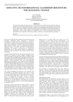 Effective transformational leadership behaviours for managing change.