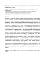 Ecotourism, past, current and future perspectives : a bibliometric review between 2001 to 2018