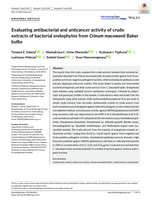 Evaluating antibacterial and anticancer activity of crude extracts of bacterial endophytes from Crinum macowanii Baker bulbs