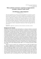 Meta-synthesis on learners’ experience of aggression in secondary schools in South Africa