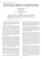 "Are they really satisfied?": An exploration of issues around employee satisfaction assessment strategies.