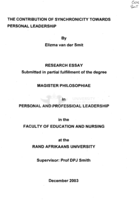 The contribution of synchronicity towards personal leadership