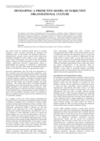 Developing a predictive model of subjective organizational culture.