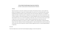 A Process Model of Social Development Supervision in Social Work