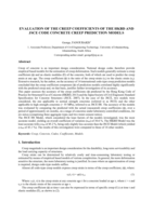 Evaluation of the creep coefficients of the HKBD and JSCE code concrete creep prediction models