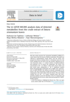 The LC-QTOF-MS/MS analysis data of detected metabolites from the crude extract of Datura stramonium leaves