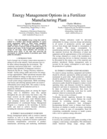 Energy management options in a fertilizer manufacturing plant