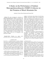 A study on the performance of sodium mercaptobenzothiazole (NMBT) collector on the flotation of Black Mountain ore