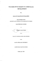 Teacher involvement in curriculum development