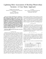 Lightning risk assessment of rooftop photovoltaic Systems : a case study approach