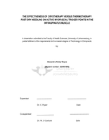 The effectiveness of cryotherapy versus thermotherapy post-dry needling on active myofascial trigger points in the infraspinatus muscle