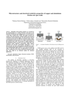 Microstructure and electrical resistivity properties of copper and aluminium friction stir spot welds
