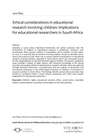 Ethical considerations in educational research involving children : implications for educational researchers in South Africa