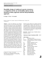 Durability design of reinforced concrete structures: a comparison of the use of durability indexes in the deemed-to-satisfy approach and the full-probabilistic approach